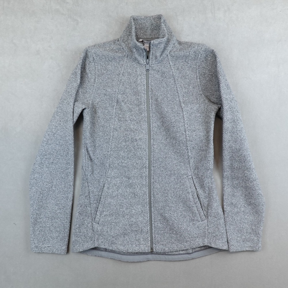 Athleta Stroll Fleece Full Zip Jacket Grey Size XS